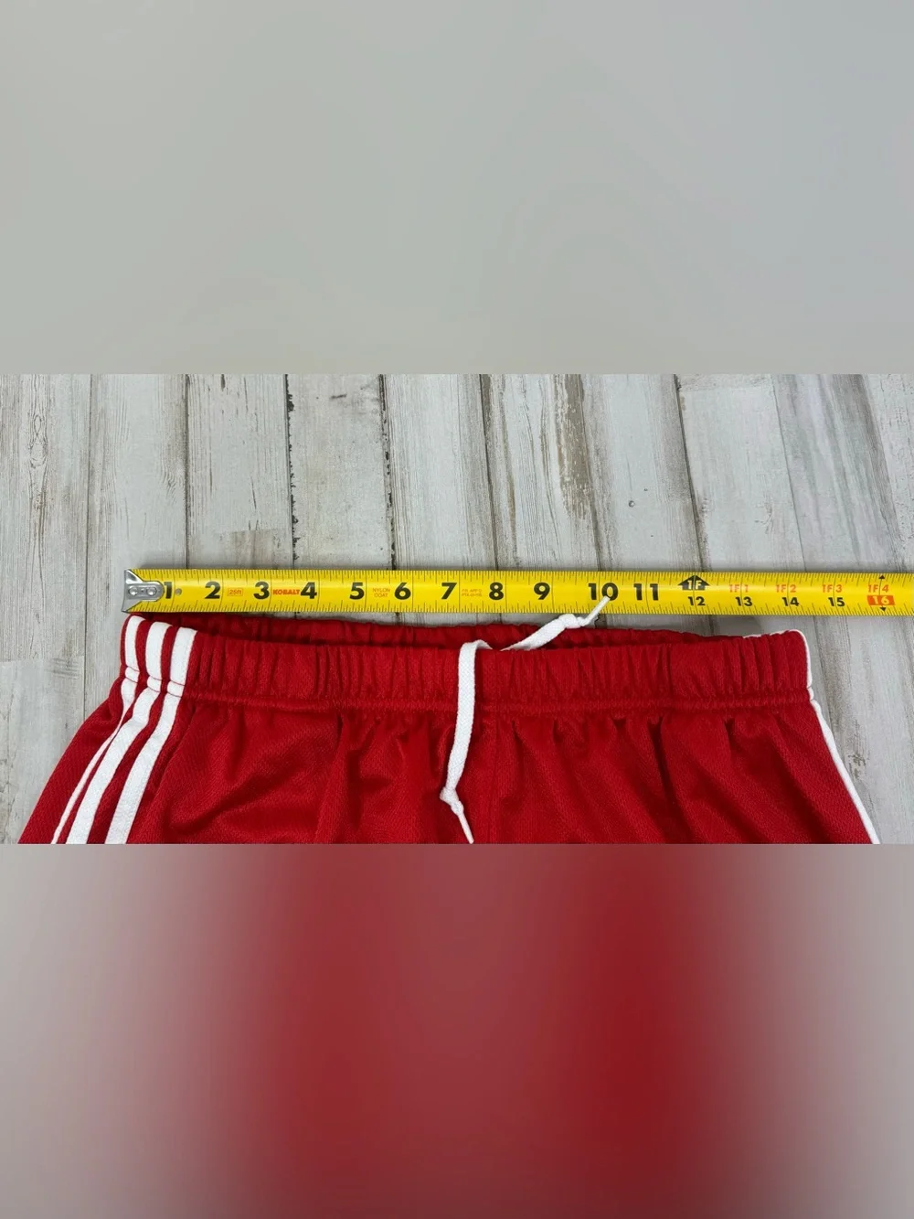 Adidas Basketball Shorts Mens Large Red White 3 Stripe Athletic